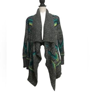 Roxy Cozy Cardigan with Aztec Print. Medium